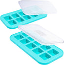 Souper Cubes 2 Tbsp. Silicone Freezer Molds - Perfect for Storing Garlic, Herbs, Ginger, Pesto, Tomato Paste, Lemon Juice, Purees and More - Silicone Baby Food Freezer Tray - Aqua – 2-Pack by TinyTreasures Baby Boutique