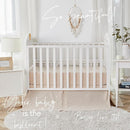 Brandream 3 Pieces Crib Bedding Set for Girls or Boys Quilt,Crib Sheet,Dust Ruffle Skirt, 100% Washed Cotton Like Linen Supersoft Farmhouse Chic Boho Beige Classic Quilted Plaid Design by TinyTreasures Baby Boutique