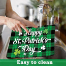 St. Patrick’s Day Placemats Set of 6 Buffalo Plaid Plastic Table Mats Lucky Shamrock Place Mats Blessed Holiday Table Decoration for Indoor Outdoor Party Kitchen Dining by CozyNest Decor