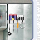 3 Pack Magnet Garage Organizer Magnetic Spice Rack for Refrigerator 20 lb Capacity Shelf Hanging Heavy Duty Magnetic Fridge Side for Organize Garage Tools (White) by CozyNest Decor