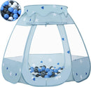 Baby Ball Pit for Toddler with 50 Balls, Kids Pop Up Play Tent for Girls, Princess Toys Gifts for Children Indoor & Outdoor Playhouse (Greyish-Blue: Gray/White/Babyblue, 109x90cm/50 Balls) by TinyTreasures Baby Boutique