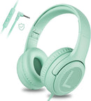 Kids Headphones for School Toddler Wired with Microphone Plug in Bulk Boys Headset Girls 3+ Year Old Green by TinyTreasures Baby Boutique