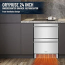 Outdoor Drawer Refrigerator, 24 Inch Undercounter Beverage Cooler Fridge with Stainless Steel Seamless Door Can Hold 154 Cans w/Powerful Cooling Compressor for Kitchen and Commercial by CozyNest Decor