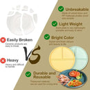 Divided Plates for Adults (8 Packs), Unbreakable Portion Control Plate Sectioned with Dividers, 9 Inch Plastic Food Separator Dinner Plates Lightweight Compartment BPA Free Reusable Microwave Safe by CozyNest Decor