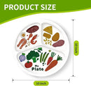 10" 3-Grid Cute Cartoon Portion Control Plate - Melamine, Healthy Nutrition for Weight Loss & Diabetes Management, Ideal for Adults & Teens Kids (4 Pack) by CozyNest Decor