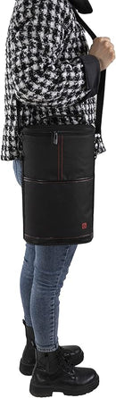 ALLCAMP 2 Bottle Wine Tote Carrier - Insulated Portable Padded Canvas Wine Bag for Travel, BYOB Restaurant, Wine Tasting, Party, Great Christmas Day Gift for Wine Lover，Black by TinyTreasures Baby Boutique