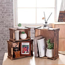 TIMRIS Set of 3 Rustic Wood Nesting Crates, Farmhouse Wooden Storage Container Boxes with Cutout Handles, Decorative Wooden Baskets for Display (Rustic Brown) by CozyNest Decor