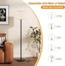 Ambimall 60'' Modern Floor Lamp Set of 2, 2PK Tall Lamps for Living Room Bedroom, Beige Shade with Black Pole(Without Bulb) by CozyNest Decor