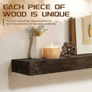 60x8x3 Fireplace Mantel - Solid Rustic Wood - Wall Mounted Floating Shelf with Invisible Heavy Duty Steel Bracket (Weathered Black) by CozyNest Decor