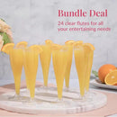 Prestee Set of 24 Clear Plastic Champagne Flutes - 4.5 oz Capacity Shatterproof Disposable Glasses - Suitable for Weddings, Cocktail Parties, and Outdoor Celebrations by CozyNest Decor