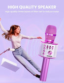 BONAOK Wireless Bluetooth Karaoke Microphone, Portable Toy Microphone for Singing, Gifts to Girls Boys Kids Adults All Age Q37（Bright Purple） by TinyTreasures Baby Boutique