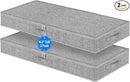 2 Pack Low Profile Under Bed Storage Containers 4.5 Inch Height, Shallow Underbed Couch Storage Organizer With Sturdy Sidewalls/Bottom, Thin Underbed Storage Bins For Clothes Dorm Dresser Sofa- Grey by CozyNest Decor