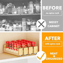 SpaceAid Bamboo Pull Out Spice Rack Organizer for Cabinet, Heavy Duty Slide Out Seasoning Kitchen Pantry Sliding Vertical Organization, 10.1" Wide, 4 Drawers(2" Wide), 1-Tier, Natural by CozyNest Decor