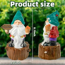 Bbiamsleep 8 Inch Garden Gnome Statue Resin Gnome Figurine with Welcome Sign Outdoor Garden Gnome with Tree Stump Gnome Lawn Statue for Indoor Outdoor Home Patio Yard Lawn Fairy Garden Decor by GreenHaven Gardens