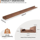 Fun Memories Picture Ledge Shelves Set of 2, 55 Inch Rustic Wall Mounted Floating Shelves with Lip for Home Storage and Décor in Bathroom, Kitchen, Nursery, Bedroom, Living Room, Walnut by CozyNest Decor