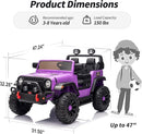 2 Seater Ride on Toy Car for Kids, 24V 4x4 Ride-on Truck Kids Electric Car w/Remote Control, 4x200W Motors - Purple by TinyTreasures Baby Boutique