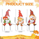 WONDER GARDEN 3 PCS Fall Yard Sign Metal Gnomes Decorative Garden Stakes with Led Lights Autumn Harvest Pumpkin Thanksgiving Garden Lawn Porch Patio Decorations Outdoor by CozyNest Decor