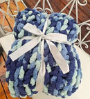 DDL&HEXI Chunky Chenille Blanket 100% Hand Knit with Jumbo Chenille Yarn (50"x60") Super Soft Large Throw Bed Blanket for Couch, Sofa, Home Decor - Machine Washable (03) by CozyNest Decor