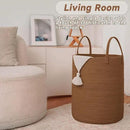 Large Woven Laundry Basket Hamper,100L Cotton Rope Storage Bin for Blankets,Toys and Clothes,Decorative Tall Nursery Hamper for Living Room,Baby Nursery,Bathroom and Bedroom,Golden Jute by CozyNest Decor