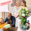 Frog Garden Statue,Frog Garden Decor,Solar Frog Statue Sitting on a Stone Reading a Book with 5 LEDs for Lawn Patio Yard Porch Decoration, Outdoor Garden Decor, yijiayi-008 by GreenHaven Gardens