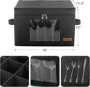 2 Pack Wine Glass Storage Box with Dividers, Stemware Storage Containers for Packing and Moving, China Storage Containers Box for 12 Crystal Glassware, Wine Glasses, Drinkware,Dark Gray by CozyNest Decor