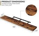 Fun Memories 55 Inch Floating Shelves - 9 Inch Deep Rustic Wooden Wall Shelves - Extra Deeper & Thicker Wall Mounted Storage Shelf for Living Room, Kitchen, Farmhouse - 55" W x 9" D x 1.8" H - Brown by CozyNest Decor