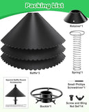 Metal Squirrel Baffle - Heavy Duty Squirrel Baffle for Bird Feeder Pole - Chew Proof Squirres Guard with Spring for Better Defense, Outside Pole Mount for Bird Feeder, 19 Inch by GreenHaven Gardens