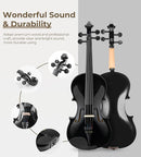 Vangoa 4/4 Full Size Beginner Violin Set, Acoustic Violin for Adults, Teens and Children over 11, Violin Beginner Set (with Hard Case, Rosin, Shoulder Rest, Bow, Spare Strings, Mutes and Black Set) by TinyTreasures Baby Boutique