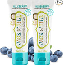 Jack N' Jill Natural Toothpaste for Baby and Infants - Fluoride Free Training Toothpaste, 40% Xylitol, BPA Free - Blueberry, 1.76 oz (Pack of 2) by CozyNest Decor