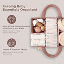 PeraBella Baby Diaper Caddy Organizer with Handle, Boy & Girl Shower Gift Basket, Portable Diaper Storage Basket Bin for Wipes, Newborn Baby Essentials Registry Search Must Haves, Car Caddy Organizer by TinyTreasures Baby Boutique