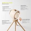 JISULIFE Stroller Fan Baby Large, Safe Bladeless for Crib, Desk, Portable Battery Rechargeable Cooling Fan with Air Turbo Tech, Night Light, Food-Grade Gift for Mom/Dad/Friend - Brown by TinyTreasures Baby Boutique