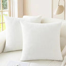 CaliTime Throw Pillow Covers Decorative 20 X 20 Inches Pack of 2 Cozy Chenille Cushion Cases for Couch Sofa Bed Living Room Home True White by CozyNest Decor