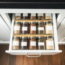 Bamboo Spice Rack For Drawer,4Pcs Tier Stackable Seasoning Storage Organizer Insert,for Kitchen Condiments Storage Insert(Jars Not Included,Combined Size:18.9" D x 9.5" W x 1.8" H） by CozyNest Decor