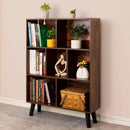 LEYAOYAO Cube Bookshelf 3 Tier Mid-Century Rustic Brown Modern Bookcase with Legs,Retro Wood Bookshelves Storage Organizer Shelf,Freestanding Open Book Shelves for Bedroom,Living Room,Office by CozyNest Decor