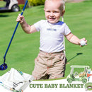 Golf Print Baby Monthly Milestone Blanket Newborn Baby Boy Green Gender Neutral Newborn and Nursery Essentials Personalized Ideas for Nursery Decor (Green, Golf) by TinyTreasures Baby Boutique