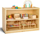 wingyz Wooden Storage Cabinet, 2-Tier Kids Toy Storage Organizer, Spacious Montessori Kids Bookshelf, Toy Shelf Storage Organizer for Playroom Classroom Nursery Study Room Living Room by CozyNest Decor