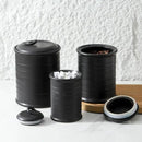 Nihow Food Storage Jar Sets: Ceramic Container with Air Tight Lid for Flour/Sugar/Rice/Coffee/Cookies/Candy - Seal Damp-proof Canister for The Kitchen - Set of 3 （Matte Black） by CozyNest Decor