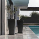 LA JOLIE MUSE 30 Inch Tall Planters for Outdoor Plants, 2 Sets Concrete Grey, Tall Outdoor Planters, Modern Square Outdoor Planters, Tall Large Planters for Front Door, Patio and Deck by CozyNest Decor