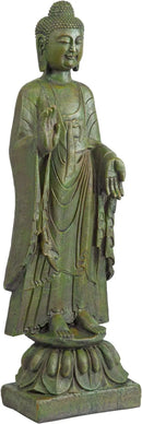 Design Toscano Enlightened One Asian Decor Indoor/Outdoor Garden Statue, 12 inches Wide, 40 inches Tall, Cast Stone Resin, Green Bronze Finish by GreenHaven Gardens