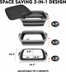 Collapsible Large (8L) BBQ Marinating Tub w/Cutting Board | Multipurpose Food-Grade TPE Prep Tub w/Lid | Built-in Colander & Drain Plug - for Camping | Tailgate | Picnic - Slate Black by GreenHaven Gardens