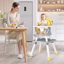 HONEY JOY 8 in 1 Baby High Chair, Convertible Highchair for Babies and Toddlers/Table and Chair Set/Building Block Table/Booster Seat/Stool/Toddler Chair with Safety Harness(Yellow) by TinyTreasures Baby Boutique