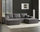 Boneless Sectional Cloud Couch Sofa for Living Room, 112" U-Shaped Modular Modern Lounge Sleeper Grey Couches with Chaise, No Assemble, Cordury Compression Upholstered Sofas by CozyNest Decor