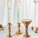 Willow Leaf Flameless Taper Candles with Remote & Timer Real Wax LED Taper Candles Flickering Candlesticks Battery Operated Candle for Home Wedding Party Summer Fall Christmas Decor 2 Pack 9.6" by CozyNest Decor