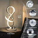 Modern Table Lamp, LED Bedside lamp with USB C+A Ports, Touch Stepless Dimmable Nightstand lamp, Unique Spiral Table lamp for Bedroom Living Room Home Office, LED Spiral lamp, Silver by CozyNest Decor
