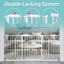 WAOWAO Baby Gate 29.13-33.82" Extra Wide Pressure Mounted Walk Through Swing Auto Close Safety White Metal Toddler Kids Child Dog Pet Puppy for Stairs,Doorways,Kitchen by TinyTreasures Baby Boutique