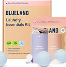 BLUELAND Laundry Essentials Kit, Spring Bloom - Plastic-Free Laundry Detergent Tablets, Oxi Booster, and Reuseable Natural Wool Dryer Balls by TinyTreasures Baby Boutique