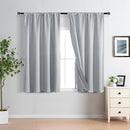 XWZO Full Shading Blackout Curtains 54 Inches Length with Tiebacks- Heat and Light Blocking Rod Pocket Window Drapes with Black Liner Backing for Bedroom/Kid's Room, Light Grey, W52 x L54, Set of 2 by TinyTreasures Baby Boutique