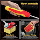 Grill Brush Bristle Free for Outdoor Grill, Steam Grill Cleaning Brush Replaceable BBQ Cleaner Brush Head,Extended Handle, Safe Grill Brush with Scraper for Cast Iron Stainless-Steel Grates, Red by GreenHaven Gardens