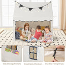 INFANS Kids Play Tent with Washable Mat Star Light Windows, Anti-Trip Large Playhouse Toys for Children Boys Girls, Indoor Outdoor Princess Tents Castle for Toddlers (Black- Wide Door) by TinyTreasures Baby Boutique