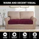 PrinceDeco Stretch Velvet Couch Cushion Covers, Soft Cushion Slipcover for Chair Loveseat Sofa Cushion Furniture Protector Seat Cushion Sofa Cover(Each Width Up to 29.5", Burgundy) by CozyNest Decor